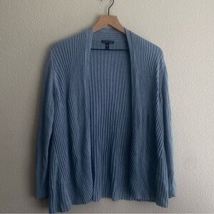 Eileen Fisher Blue Cardigan  Silk Cotton Tencel blend L/G